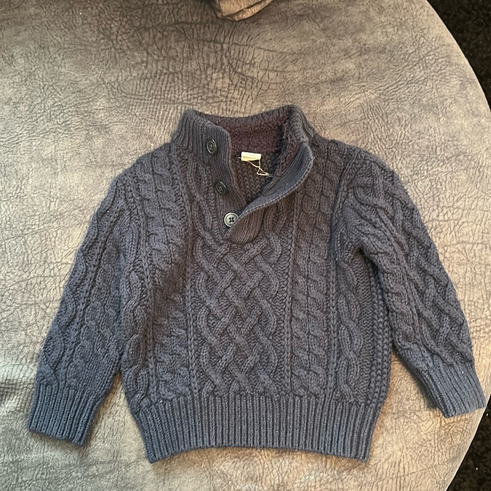 Cozy Baby Gap Cable Knit navy Sweater 18-24M